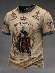 Men's British Knight Royal Arms Printed T-Shirt