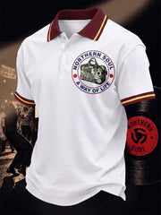 Men's Retro Northern Soul A Way Of Life Print Casual Polo