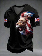 Men's British Style V-neck T-shirt