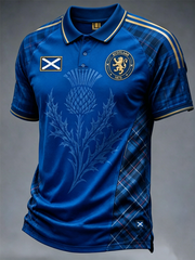 Men's SCOTLAND Printed three buttons shoulder sleeve