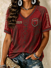 Women's Moroccan Football V-Neck T-Shirts