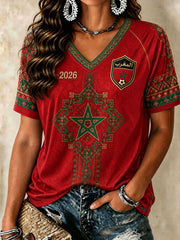 Women's Moroccan Football V-Neck T-Shirts