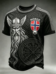 Men's Norge Football Viking Vegvisir Warrior Celtic Print short sleeve t-shirt