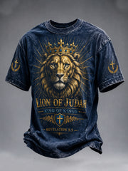Men's Christian Lion of Judah Art Short Sleeve T-shirt