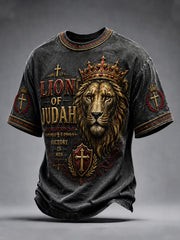 Men's Christian Lion of Judah Art Short Sleeve T-shirt