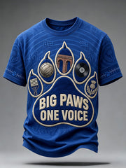 Men's Glasgow Football Lover Blue Bear Art Printed T-shirt