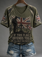 Women's IF THIS FLAG OFFENDS YOU I'LL HELP YOU PACK T-shirt