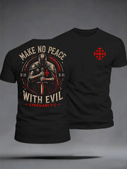 Men's Make No Peace With Evil Print Casual Tee