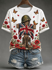 Women's Lest We Forget Print Short-sleeved T-shirt