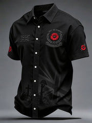 Men's Lest We Forget Print Short Sleeve Shirt