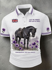 Men's Lest We Forget The Animals Too Print Waffle Shirt