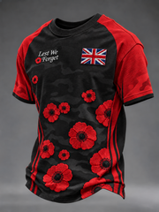 Men's Remembrance Day Lest We Forget short sleeves t-shirt