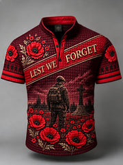 Men's Remembrance Day Lest We Forget Short-Sleeve Polo Shirt