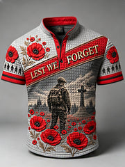 Men's Remembrance Day Lest We Forget Short-Sleeve Polo Shirt
