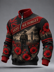 Men's Remembrance Day Lest We Forget Zip-Up Hoodie