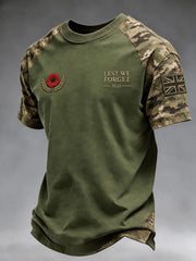 Men's Lest We Forget Print Short Sleeve T-shirt