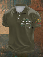Men's British Veteran Printed Casual Tops