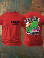 Men's British Veteran Imitation Cotton Short-Sleeved Printed T-shirt