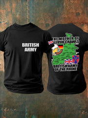 Men's British Veteran Imitation Cotton Short-Sleeved Printed T-shirt