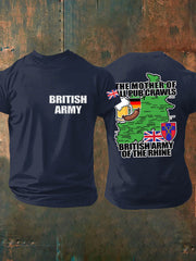 Men's British Veteran Imitation Cotton Short-Sleeved Printed T-shirt