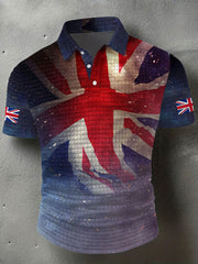 Men's UK Flag Art Printed Casual Tops