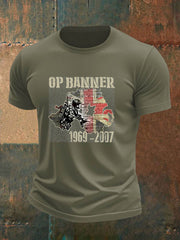 Men's  British Veteran imitation cotton short-sleeved T-shirt