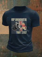 Men's  British Veteran imitation cotton short-sleeved T-shirt