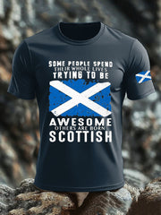Men's Scotland United Kingdom Imitation Cotton Short-Sleeved Printed T-shirt
