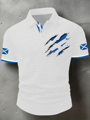 Men's Scotland Flag Proud The Brave Printed Casual Short Sleeve Tops