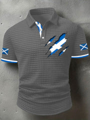 Men's Scotland Flag Proud The Brave Printed Casual Short Sleeve Tops