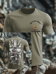 Men's British Veteran imitation cotton short-sleeved T-shirt