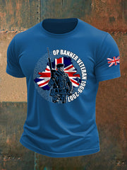 Men's British imitation cotton short-sleeved T-shirt