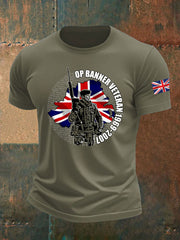 Men's British imitation cotton short-sleeved T-shirt