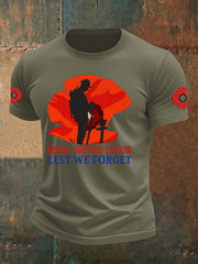 Men's British Veteran Printed imitation cotton short-sleeved T-shirt