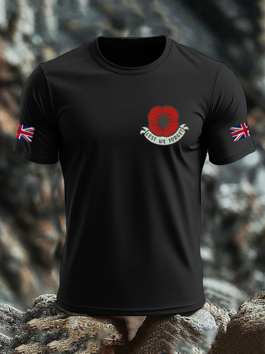 Men's British Veteran imitation cotton short-sleeved T-shirt