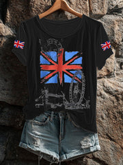 Women's UK Flag Printed T-shirt