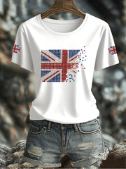 Women's UK Flag Printed T-shirt