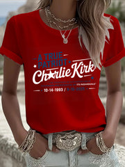Women's A True Patriot Printed Casual T-Shirt