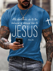 Men's All Death Can Do To The Believer Is Deliver Him To Jesus Printed Casual T-shirt