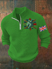 Men's Vintage England Flag Lion Printed Sweater