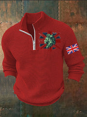 Men's Vintage England Flag Lion Printed Sweater