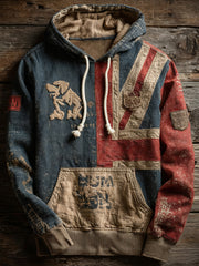 Men's British Flag Printed Casual Hoodie