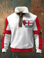 Men's Make England Great St George Cross Lion Head Patriot zip-up hoodie