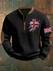 Men's Vintage England Flag Lion Printed Sweatshirt