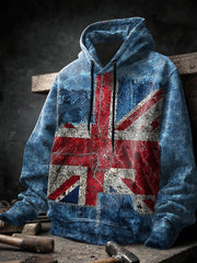 Men's UK Flag Drop-Shoulder Hoodie