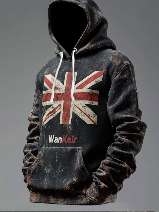 Men's UK Flag Funny Printed Hoodie