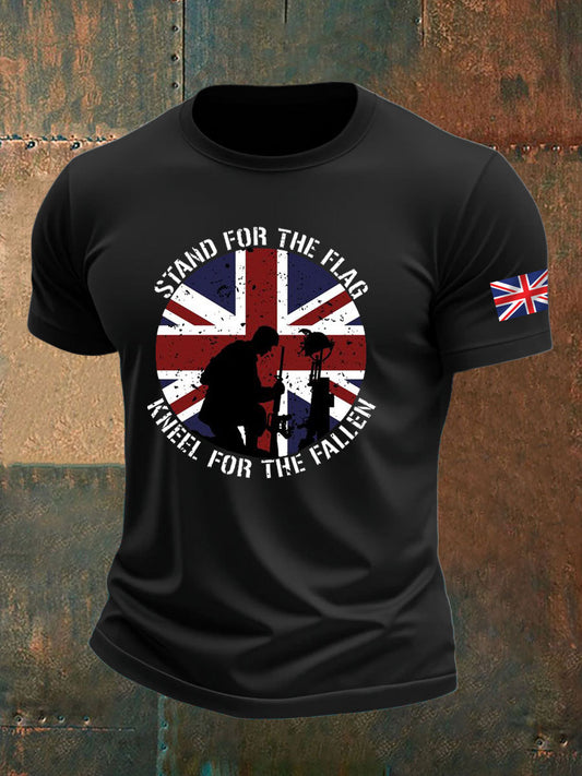 Men's british veteran imitation cotton short-sleeved T-shirt