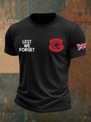 Men's British Veteran Printed imitation cotton short-sleeved T-shirt