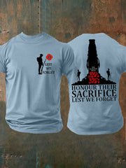 Men's British Veteran Printed imitation cotton short-sleeved T-shirt