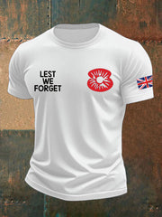 Men's British Veteran Printed imitation cotton short-sleeved T-shirt